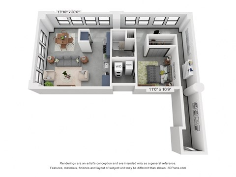 Lofts at the Mac One Bedroom Walsh